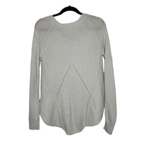 Hinge Ice Blue Merino Wool Blend Pullover Sweater w/Hi-Lo Hemline Sz M